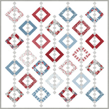 Load image into Gallery viewer, Chandelier 2 quilt by Vanessa Goertzen of Lella Boutique. Fabric is Old Glory by Lella Boutique for Moda Fabrics - in shops Feb 2024. Jelly Roll or Layer Cake friendly.