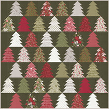 Load image into Gallery viewer, "Fir Tree Lane" Christmas tree quilt pattern by Lella Boutique. Fabric is Berry & Pine by Lella Boutique for Moda Fabrics. Download the PDF here!