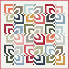 Load image into Gallery viewer, Kaleidoscope log cabin quilt by Vanessa Goertzen of Lella Boutique. Make it with a jelly roll. Fabric is Magic Dot by Lella Boutique for Moda Fabrics. Fun geometric quilt.