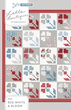 Load image into Gallery viewer, "Red, White, & Bloom" Americana flower quilt by Lella Boutique. Cute 4th of July quilt perfect for summertime in the USA. Fabric is Old Glory by Lella Boutique for Moda Fabrics.