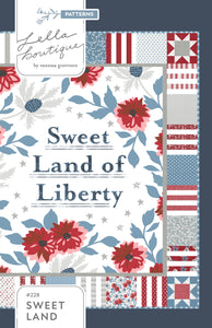 "Sweet Land" 4th of July quilt by Lella Boutique featuring the "Sweet Land of Liberty" quilt panel from the Old Glory fabric collection for Moda Fabrics. Fun way to add a scrappy border to this Americana quilt panel.