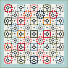 Load image into Gallery viewer, Glam Squad overlapping star tile quilt by Vanessa Goertzen of Lella Boutique. Fabric is Magic Dot by Lella Boutique for Moda Fabrics (October 2024). Make it with a dessert roll or fat eighths! Download the PDF pattern here.