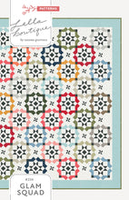 Load image into Gallery viewer, Glam Squad overlapping star tile quilt by Vanessa Goertzen of Lella Boutique. Fabric is Magic Dot by Lella Boutique for Moda Fabrics (October 2024). Make it with a dessert roll or fat eighths! Download the PDF pattern here.