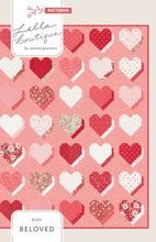 Load image into Gallery viewer, &quot;Beloved&quot; 3D heart quilt in Love Blooms fabric by Lella Boutique for Moda Fabrics. Fat eighth friendly. 