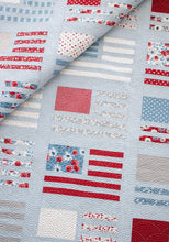 Load image into Gallery viewer, "Miss Americana" American flag quilt by Lella Boutique. Cute 4th of July quilt perfect for summertime in the USA. Fabric is Old Glory by Lella Boutique for Moda Fabrics. Download the PDF here!