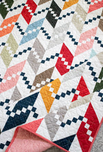 Load image into Gallery viewer, "Persnickety" herringbone quilt design in Magic Dot fabric by Lella Boutique for Moda Fabrics (October 2024).Download the PDF pattern here!