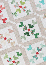 Load image into Gallery viewer, Snowfall scrappy snowflake quilt from the book: Charm School - 18 Quilts from 5" Squares by Vanessa Goertzen of Lella Boutique. Get your autographed copy of the book here! Lots of great charm pack quilts. Fabric is Evergreen by BasicGrey for Moda Fabrics.