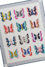 Load image into Gallery viewer, Madame Butterfly small butterfly quilt from the book: Charm School - 18 Quilts from 5" Squares by Vanessa Goertzen of Lella Boutique. Get your autographed copy of the book here! Lots of great charm pack quilts. Fabric is assorted Cotton + Steel prints.