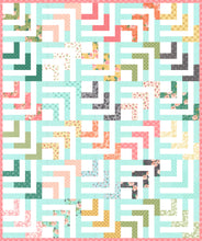 Load image into Gallery viewer, Beachcomber log cabin quilt by Vanessa Goertzen of Lella Boutique. Make it with a jelly roll or layer cake. Fabric is Sugar Pie by Lella Boutique for Moda Fabrics.