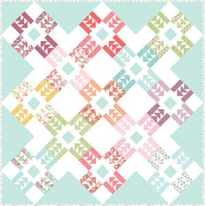 Bling diamond quilt made of flying geese set on point. Fabric is Lollipop Garden by Lella Boutique for Moda Fabrics. Make it with fat quarters or fat eighths. Download the PDF here.