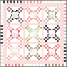Load image into Gallery viewer, Bloomington jelly roll flower quilt by Lella Boutique. Fabric is Olive's Flower Market by Lella Boutique for Moda Fabrics.