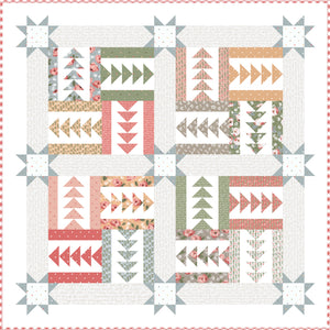 Bluegrass flying geese quilt pattern by Vanessa Goertzen. Fat eighth quilt made in Country Rose fabric by Lella Boutique for Moda Fabrics.