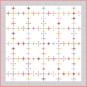 Diamond Dust diamond quilt in Lollipop Garden fabric by Lella Boutique. Make it with charm packs, mini charm packs, or scraps.