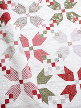 Load image into Gallery viewer, "Figgy Pudding" simple Christmas star quilt by Lella Boutique. Fat Quarter quilt. Fabric is Christmas Morning by Lella Boutique for Moda. Download the PDF here.