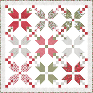 "Figgy Pudding" simple Christmas star quilt by Lella Boutique. Fat Quarter quilt. Fabric is Christmas Morning by Lella Boutique for Moda. Download the PDF here.
