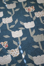 Load image into Gallery viewer, Flourish climbing roses quilt pattern by Lella Boutique. Make these beautiful flower quilt blocks with fat quarters or fat eighths. Fabric is Flower Pot by Lella Boutique for Moda Fabrics.