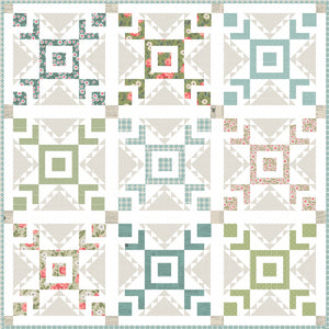 Haven star block quilt pattern by Lella Boutique. Make it with fat quarters. Fabric is Love Note by Lella Boutique for Moda Fabrics.