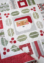 Load image into Gallery viewer, Jolly Holiday Christmas quilt by Vanessa Goertzen of Lella Boutique. Christmas medallion quilt design featuring traditionally piece Santa, holly berries and leaves, and scrappy gifts. Jelly Roll friendly! Fabric is Christmas Eve by Lella Boutique for Moda Fabrics arriving May 2023.