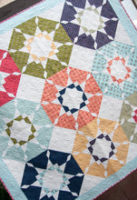 Load image into Gallery viewer, Bright Side sun quilt block by lella boutique. Fabric is Little Miss Sunshine by Lella Boutique for Moda Fabrics.