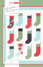 Load image into Gallery viewer, By the Chimney Christmas stocking quilt by Lella Boutique. Fabric is Juniper Berry by BasicGrey for Moda Fabrics.