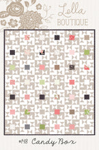 Load image into Gallery viewer, Candy Box - one charm pack quilt. Cool geometric design to showcase one charm pack in a quilt. Fabric is Olive&#39;s Flower Market by Lella Boutique for Moda Fabrics.
