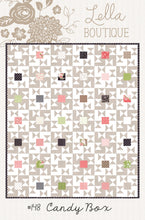 Load image into Gallery viewer, Candy Box - one charm pack quilt. Cool geometric design to showcase one charm pack in a quilt. Fabric is Olive's Flower Market by Lella Boutique for Moda Fabrics.