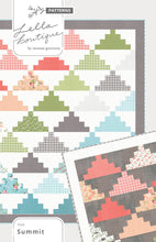 Load image into Gallery viewer, Summit pyramid quilt. Jelly roll quilt made in Nest fabric by Lella Boutique for Moda Fabrics.