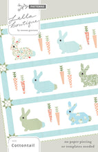 Load image into Gallery viewer, Cottontail bunny and carrot quilt pattern in Garden Variety fabric by Lella Boutique for Moda. Cutest rabbit quilt for Easter!