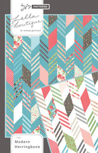 Load image into Gallery viewer, Modern Herringbone quilt by Lella Boutique. Make it with a Honeybun (1.5" strips) and fat quarters. Fabric is Bloomington by Lella Boutique for Moda Fabrics. Download the PDF here!