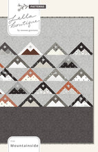 Load image into Gallery viewer, Mountainside modern mountain quilt by Lella Boutique. Beginner friendly. Fat eighth quilt. Fabric is Smoke &amp; Rust by Lella Boutique for Moda.