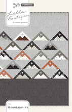 Load image into Gallery viewer, Mountainside modern mountain quilt by Lella Boutique. Beginner friendly. Fat eighth quilt. Fabric is Smoke & Rust by Lella Boutique for Moda.