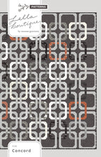 Load image into Gallery viewer, "Concord" overlapping rings quilt by Lella Boutique. Honeybun quilt. (Made with 1.5" strips). Fabric is Smoke & Rust by Lella Boutique for Moda Fabrics. Download the PDF here.