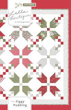 Load image into Gallery viewer, "Figgy Pudding" simple Christmas star quilt by Lella Boutique. Fat Quarter quilt. Fabric is Christmas Morning by Lella Boutique for Moda.