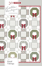 Load image into Gallery viewer, Good Tidings holiday wreath quilt by Lella Boutique. Fat quarter friendly. Fabric is Christmas Eve by Lella Boutique for Moda Fabrics.