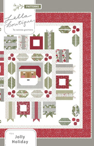 Jolly Holiday Christmas medallion quilt by Lella Boutique. Jelly Roll friendly. Fabric is Christmas Eve by Lella Boutique for Moda Fabrics.
