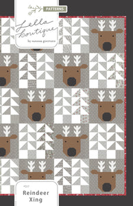 Reindeer Xing pieced reindeer quilt in Christmas Morning fabric by Lella Boutique for Moda Fabrics.