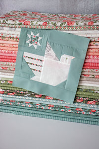 Lovey Dovey quilt pattern by Lella Boutique. Make these adorable hearts and dove quilt blocks in Love Note fabric (coming November 2021).