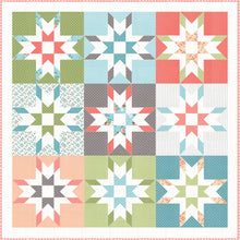 Load image into Gallery viewer, Mabel old fashioned barn star quilt by Lella Boutique. Fat quarter friendly, and no Y seams. Fabric is Nest by Lella Boutique for Moda Fabrics.