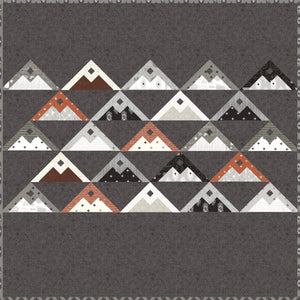Mountainside modern mountain quilt by Lella Boutique. Beginner friendly. Fat eighth quilt. Fabric is Smoke & Rust by Lella Boutique for Moda.