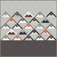 Load image into Gallery viewer, Mountainside modern mountain quilt by Lella Boutique. Beginner friendly. Fat eighth quilt. Fabric is Smoke & Rust by Lella Boutique for Moda.