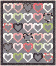 Load image into Gallery viewer, Open Heart quilt by Vanessa Goertzen of Lella Boutique. Make it with fat quarters or fat eighths. Fabric is Olive's Flower Market by Lella Boutique for Moda Fabrics.