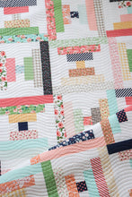 Load image into Gallery viewer, Parfait courthouse steps quilt from the book: Jelly Filled - 18 Quilts from 2-1/2" Strips by Vanessa Goertzen of Lella Boutique. Get your autographed copy of the book here! Lots of great jelly roll strip quilts. Fabric is Sugar Pie + Farmer's Daughter + Little Miss Sunshine by Lella Boutique for Moda Fabrics.