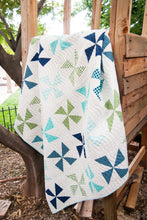 Load image into Gallery viewer, Shuffle pinwheel quilt pattern by Lella Boutique. Make it with charm packs or fat quarters. Fabric is Gooseberry by Lella Boutique for Moda Fabrics