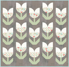 Load image into Gallery viewer, "Holland" tulip quilt by Lella Boutique. Beginner curved piecing technique to make simple tulip blocks. Fabric is Garden Variety by Lella Boutique for Moda. Download the PDF here!