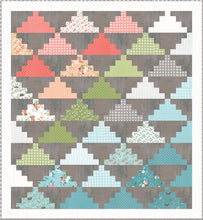 Load image into Gallery viewer, Summit pyramid quilt. Jelly roll quilt made in Nest fabric by Lella Boutique for Moda Fabrics.