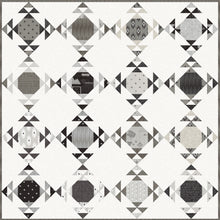Load image into Gallery viewer, Moonwake geometric fat quarter quilt by Lella Boutique. Cool triangle design in Smoke & Rust fabric. Modern meets traditional quilt depending on fabric choices. Would make a good boy quilt! Download the pattern here.