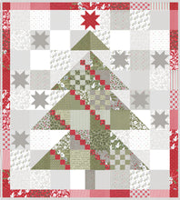 Load image into Gallery viewer, Yule Tree scrappy Christmas tree quilt by Lella Boutique. Fabric is Christmas Morning by Lella Boutique for Moda Fabrics. Download the PDF here.