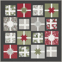 Load image into Gallery viewer, Hustle & Bustle gift quilt pattern by Lella Boutique. Make it with fat quarters. Fabric is Christmas Eve by Lella Boutique for Moda Fabrics arriving May 2023.