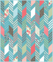 Load image into Gallery viewer, Modern Herringbone quilt by Lella Boutique. Make it with a Honeybun (1.5" strips) and fat quarters. Fabric is Bloomington by Lella Boutique for Moda Fabrics. Download the PDF here!