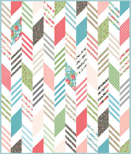 Load image into Gallery viewer, Modern Herringbone quilt by Lella Boutique. Make it with a Honeybun (1.5" strips) and fat quarters. Fabric is Bloomington by Lella Boutique for Moda Fabrics. Download the PDF here!